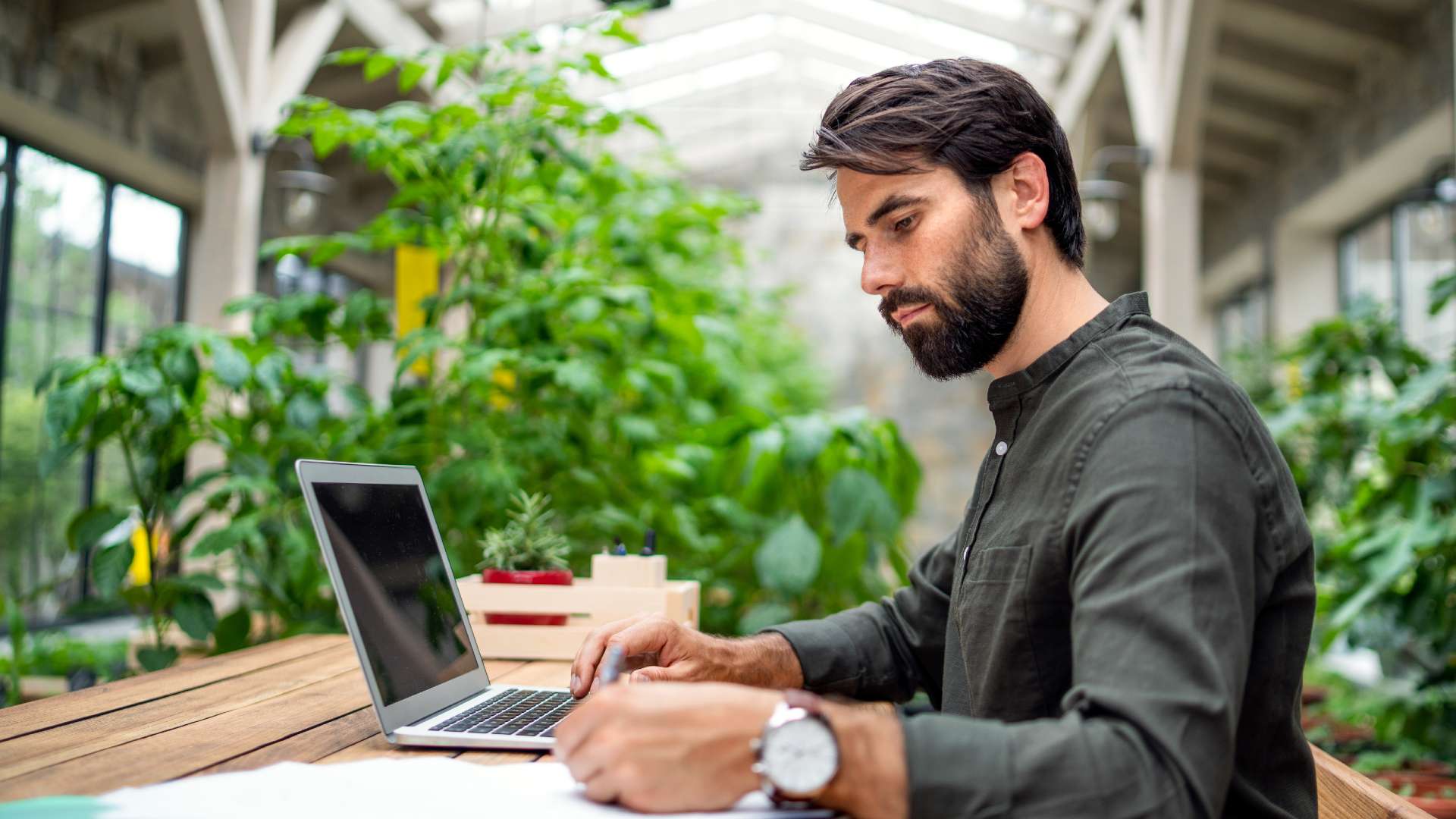 IT professional using laptop